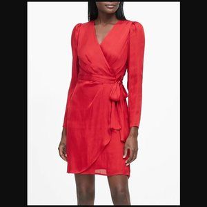Satin Banana Republic wrap dress